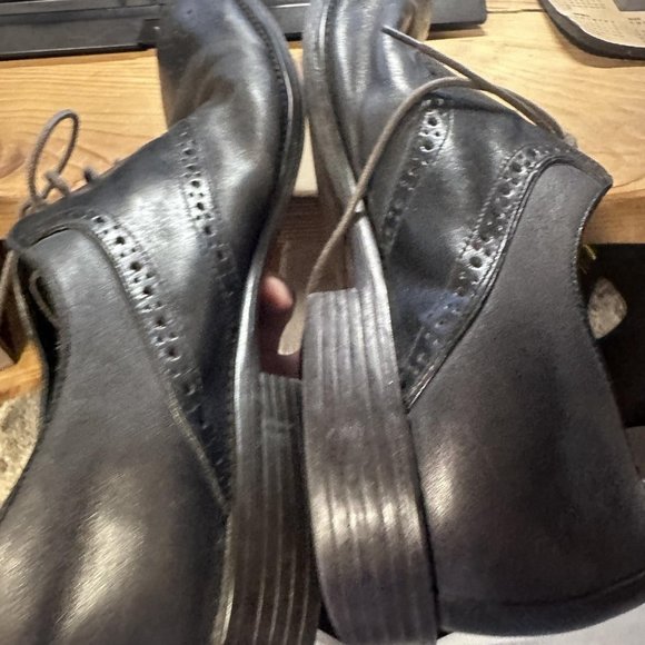 Aston Grey Black Wingtips Dress Shoes mens 12 US - Picture 9 of 10